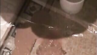 Slutty mature lady and sticky poop on the floor