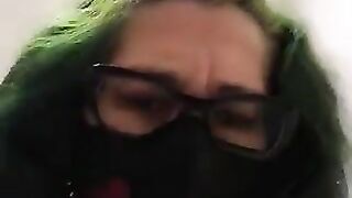 Amateur masked milf in poop closeup