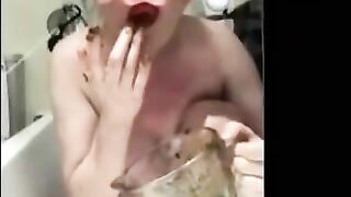 Slutty piggy wife teasing and poop smearing