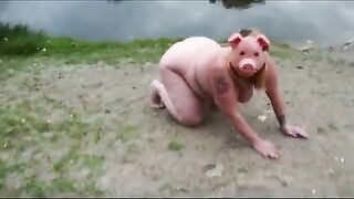Slutty piggy wife teasing and poop smearing