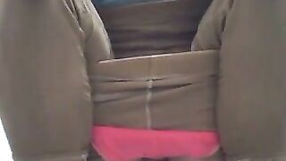 Pooping in an outdoor squat toilet show