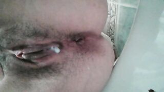 Heavy hard turd in closeup