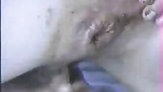 Girl rubbing her shit on her asshole