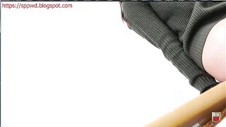 Cute Japanese gal showing her pink asshole