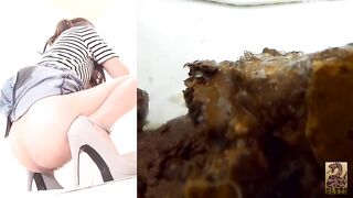 Dark yellow sticky hidden poop