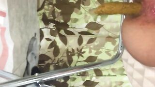 Soft creamy shit from a portable toilet