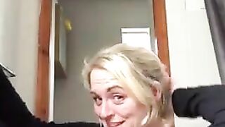 Desperate blonde and sticky shit