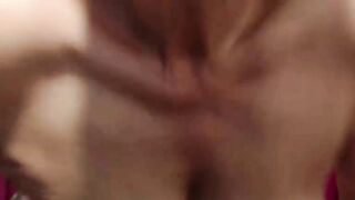 Mature nerdy lady and closeup pov