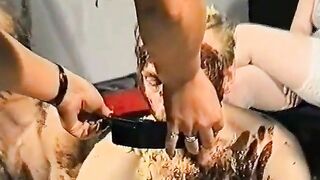 Dirty dude enjoying scat gangbang