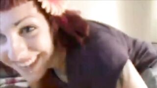 Cute redhead gal teasing and farting