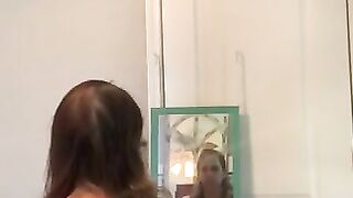 Massive huge boobs granny playing with shit