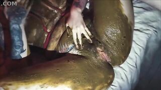 Couple messy scat fuck and play