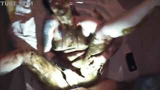 Couple messy scat fuck and play