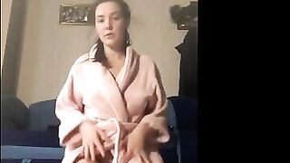 Nasty brunette gal spread legs for hot shit