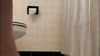 Chubby hairy babe pooping show