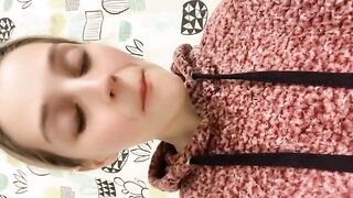 Cute teeny girl is ready for eating shit