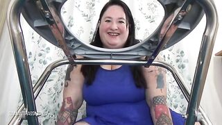 Chubby lady and potty seat