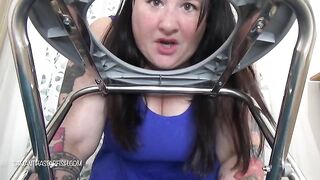 Chubby lady and potty seat