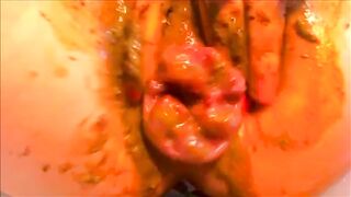 Prolapsed anus milf playing with her pulsating asshole