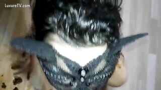 Scat slut giving shitty blowjob