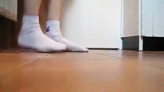 Stunning brunette teen babe pooping on the floor