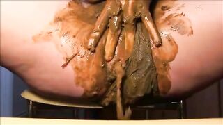 Woman fisting herself in panty