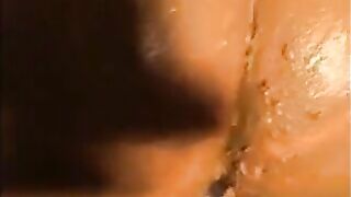 Woman shitting and smearing shit on her whole body