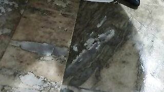 Slutty lady shitting in the toilet