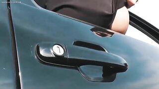 Slutty milf poops through the window