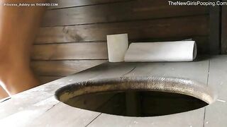 Caught pooping in outdoor toilet