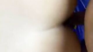 Amazing big ass wife riding cock while dropping shit