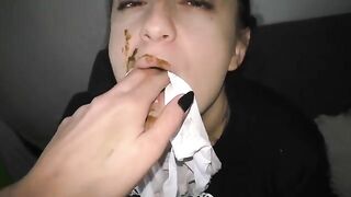 Licking her dirty underwear