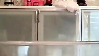 Amateur horny lady poops at home