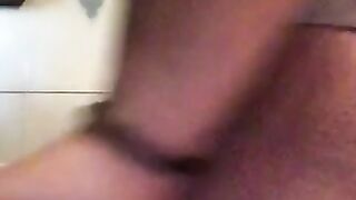 Lady showing her yummy panty pooping ass