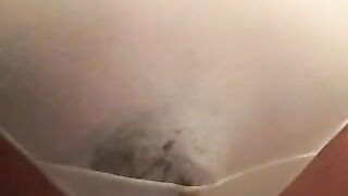 Lady showing her yummy panty pooping ass