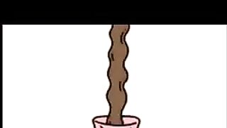 Trimmed pussy lady showing her hard turds