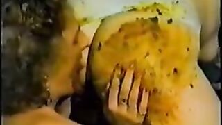 Woman smears her own shit all over her face
