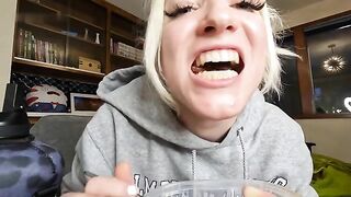 Cute blonde gal and shit eating