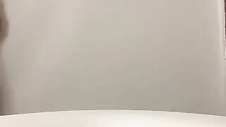 Blonde babe dumps a massive shit on the toilet