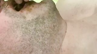 Mature dude eating turd