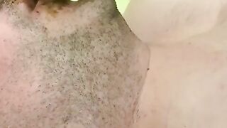 Mature dude eating turd