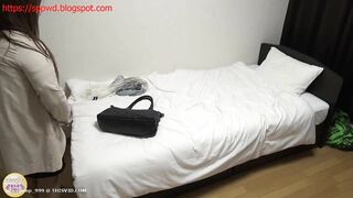 Cute brunette gal teasing and pooping