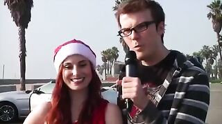 Sexy santa pretends to shit herself in public - ThisVid.com