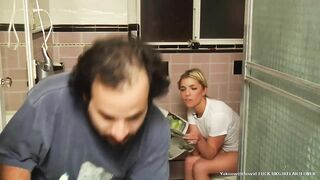 Sexy teen toilet farting and pooping in front of hubby