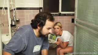 Sexy teen toilet farting and pooping in front of hubby