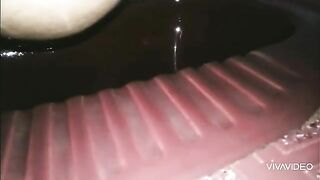 Amateur lady shitting in the toilet