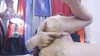 Shitty anal fingering solo