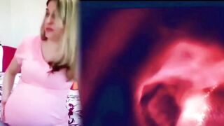 Blonde babe shits on her