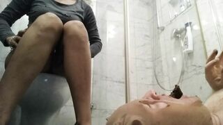 The girl pooped in the mouth of her slave - ThisVid.com