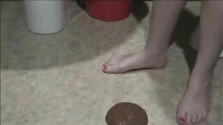 Woman has a shit accident in the sauna